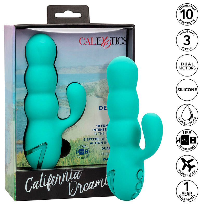 CALEXOTICS - VIBRATORE DEL MAR DIVA RABBIR AQUA GREEN DI CALIFORNIA DREAMING - CALEXOTICS | Lingerie Harness Boutique