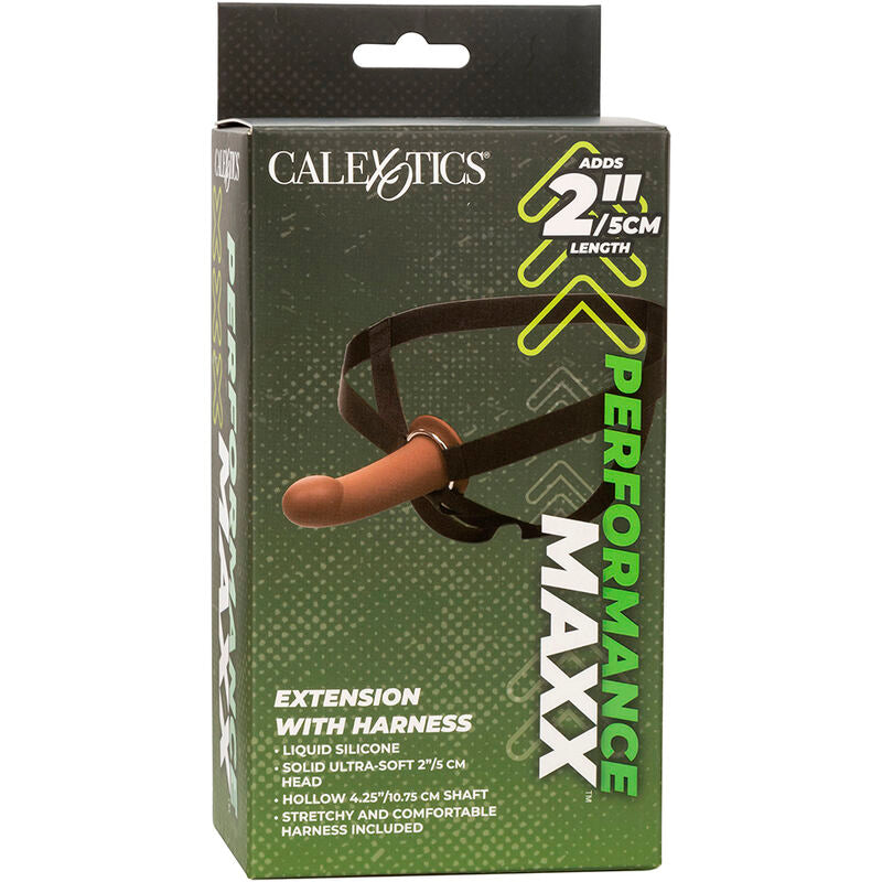 CALEXOTICS - ESTENSIONE MAXX PERFORMANCE CON PELLE MARRONE - CALEXOTICS | Lingerie Harness Boutique