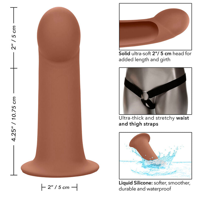 CALEXOTICS - ESTENSIONE MAXX PERFORMANCE CON PELLE MARRONE - CALEXOTICS | Lingerie Harness Boutique