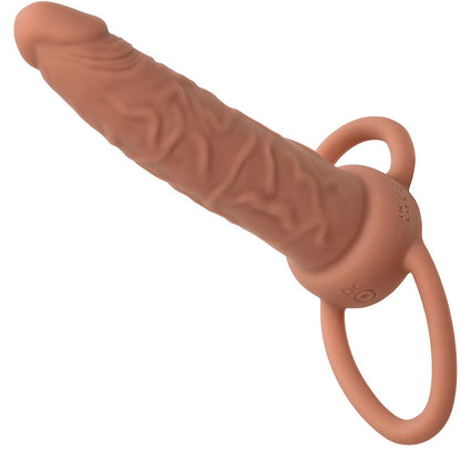 CALEXOTICS - PERFORMANCE MAXX RICARICABILE DOPPIO PENETRATORE MARRONE PELLE - CALEXOTICS | Lingerie Harness Boutique