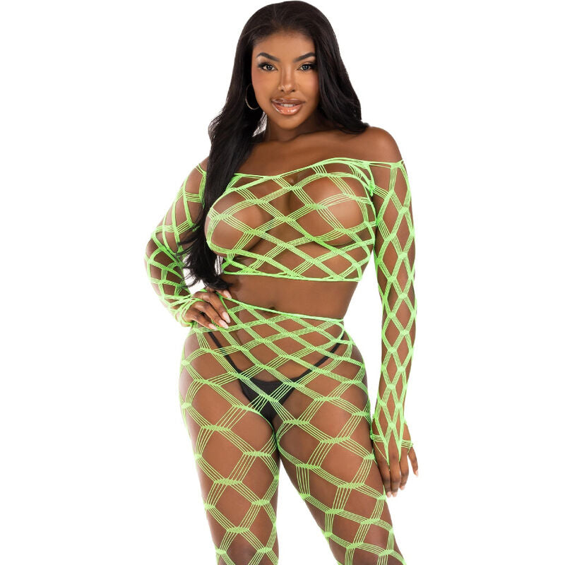 LEG AVENUE - GREEN HARDCORE TOP AND LEGGINGS