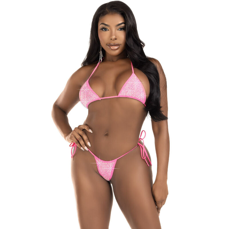 LEG AVENUE - BIKINI DIAMANTI FUCSIA - LEG AVENUE SETS | Lingerie Harness Boutique