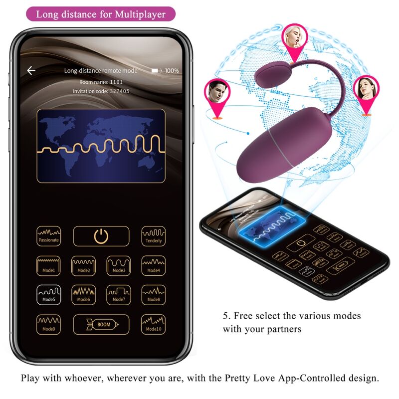 PRETTY LOVE - NYMPH UOVO VIBRANTE APP CONTROLLATO LILA - PRETTY LOVE BOTTOM | Lingerie Harness Boutique