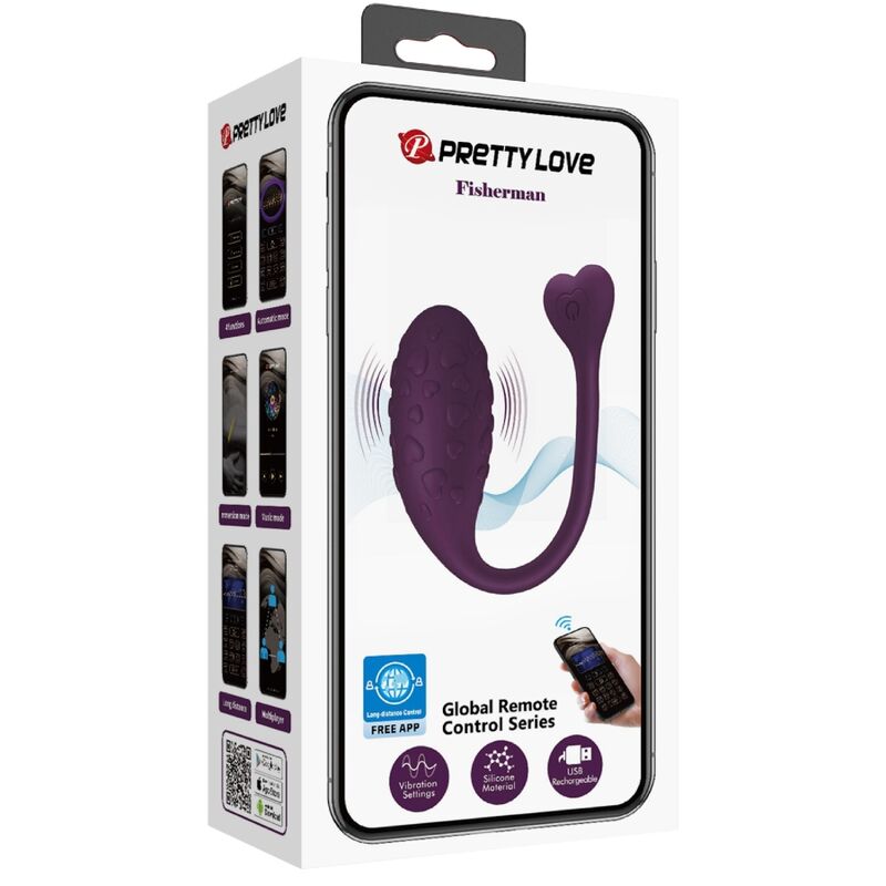 PRETTY LOVE - FISHERMAN UOVO VIBRANTE LILA CONTROLLATO DA APP - PRETTY LOVE SMART | Lingerie Harness Boutique