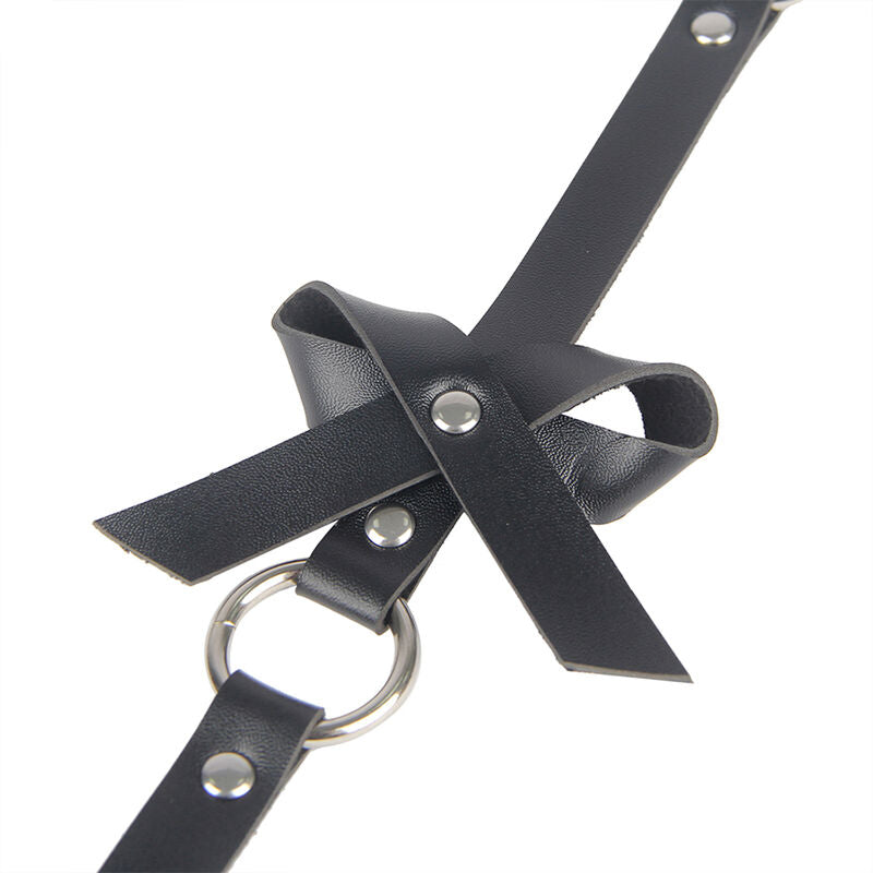 SUBBLIME - CATENA IN PELLE PER GAMBE NERA TAGLIA UNICA - SUBBLIME FETISH | Lingerie Harness Boutique