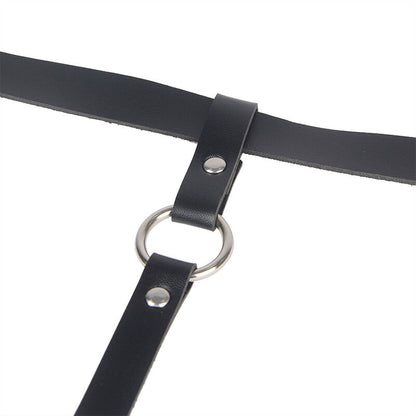 SUBBLIME - CATENA IN PELLE PER GAMBE NERA TAGLIA UNICA - SUBBLIME FETISH | Lingerie Harness Boutique