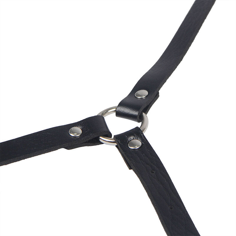 SUBBLIME - PETTORINA IN CUOIO NERA TAGLIA UNICA - SUBBLIME FETISH | Lingerie Harness Boutique