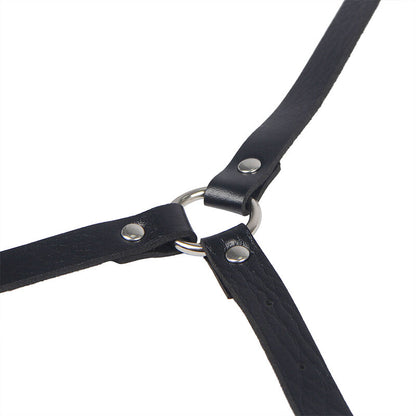 SUBBLIME - PETTORINA IN CUOIO NERA TAGLIA UNICA - SUBBLIME FETISH | Lingerie Harness Boutique