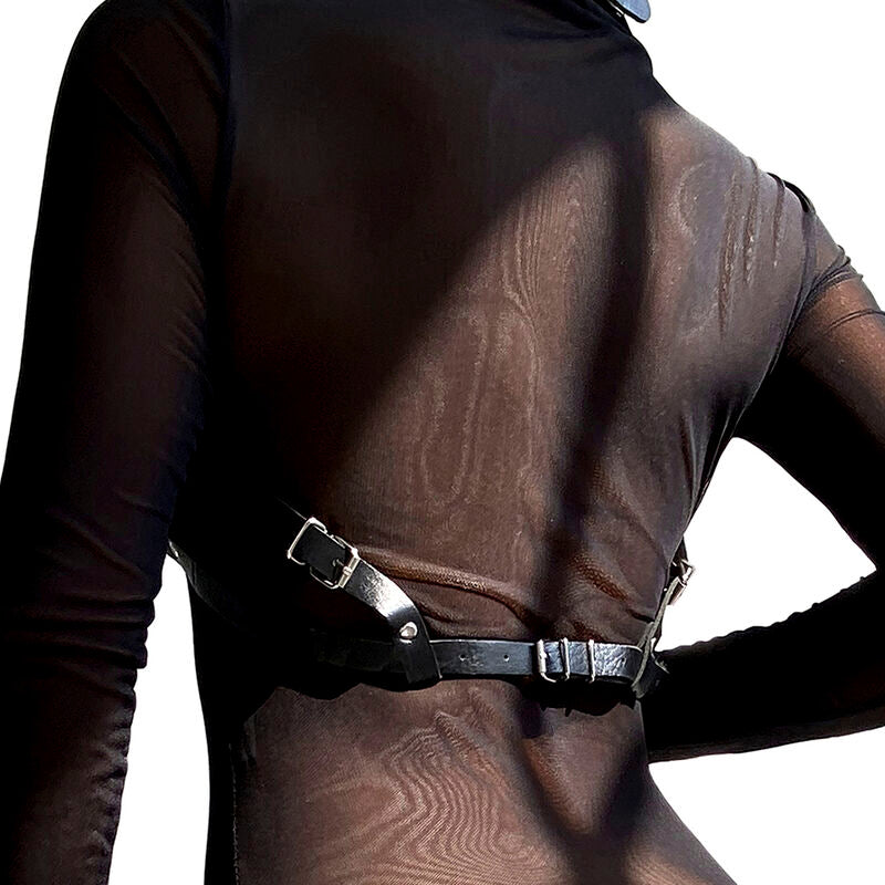 SUBBLIME - PETTORINA IN PELLE NERA TAGLIA UNICA - SUBBLIME FETISH | Lingerie Harness Boutique