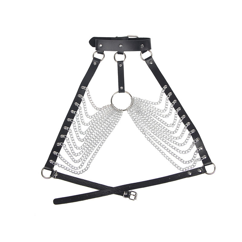 SUBBLIME - PETTORINA CON CATENE AD ANELLI GRANDI TAGLIA UNICA - SUBBLIME FETISH | Lingerie Harness Boutique