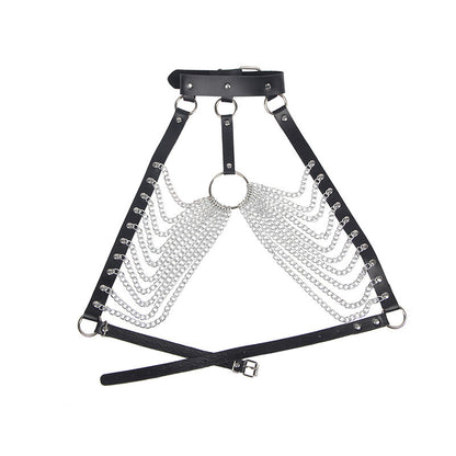 SUBBLIME - PETTORINA CON CATENE AD ANELLI GRANDI TAGLIA UNICA - SUBBLIME FETISH | Lingerie Harness Boutique