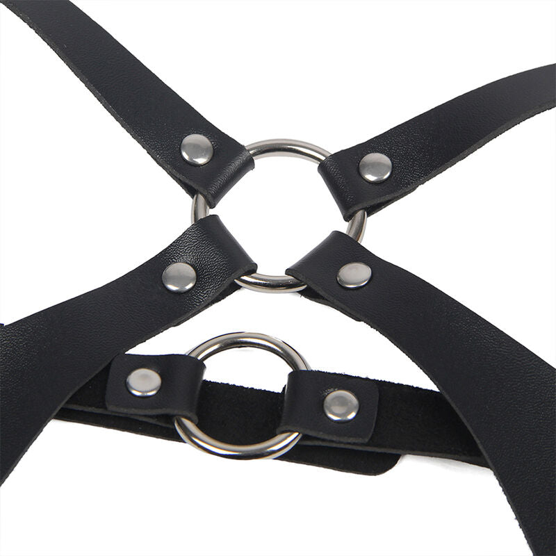 SUBBLIME - IMBRACATURA COMPLETA CON FIBBIE IN PELLE NERA TAGLIA UNICA - SUBBLIME FETISH | Lingerie Harness Boutique