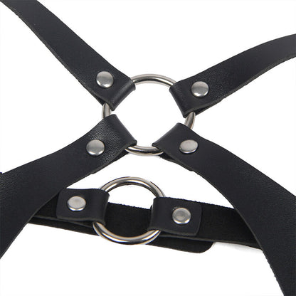 SUBBLIME - IMBRACATURA COMPLETA CON FIBBIE IN PELLE NERA TAGLIA UNICA - SUBBLIME FETISH | Lingerie Harness Boutique