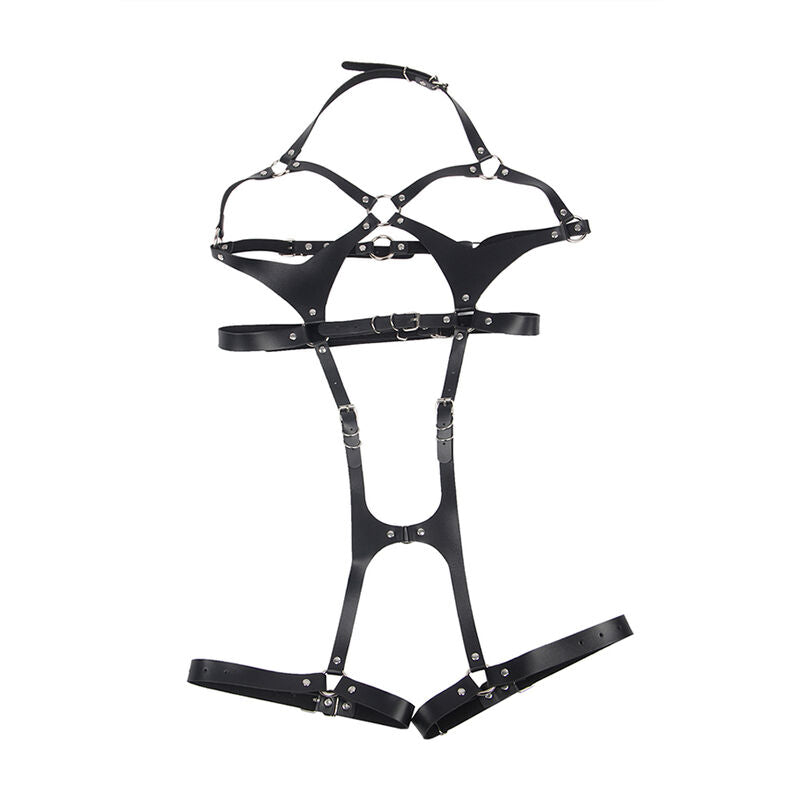 SUBBLIME - IMBRACATURA COMPLETA CON FIBBIE IN PELLE NERA TAGLIA UNICA - SUBBLIME FETISH | Lingerie Harness Boutique