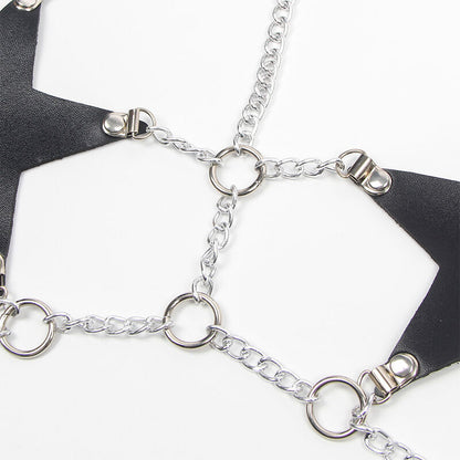 SUBBLIME - IMBRACATURA COMPLETA CON CATENA A STELLA ??DETTAGLIO TAGLIA UNICA - SUBBLIME FETISH | Lingerie Harness Boutique