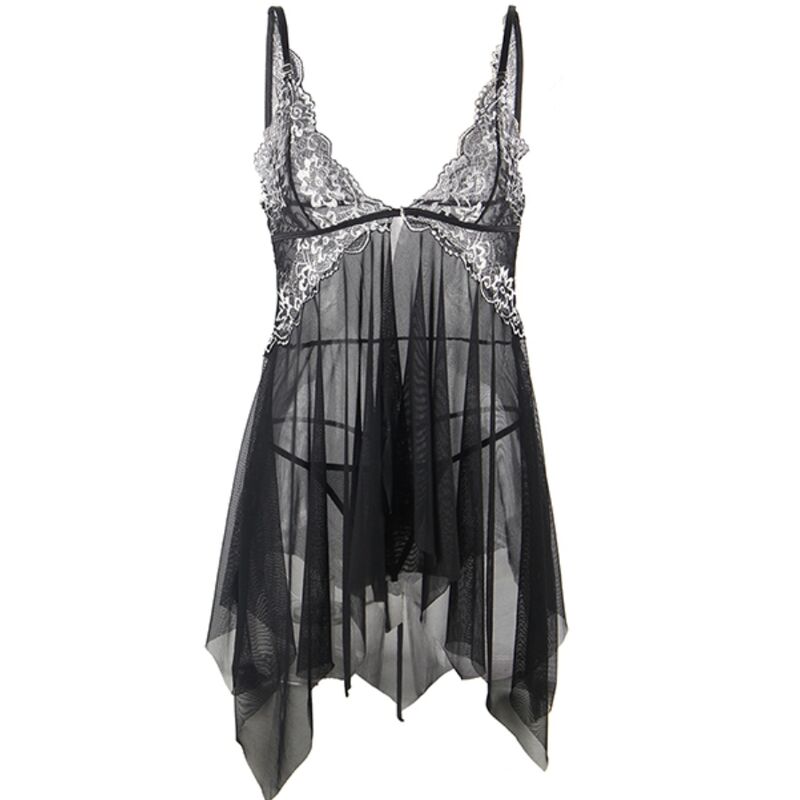 SUBBLIME - BABYDOLL IN TESSUTO TULLE PIZZO SUL PETTO L/XL - SUBBLIME BABYDOLLS | Lingerie Harness Boutique