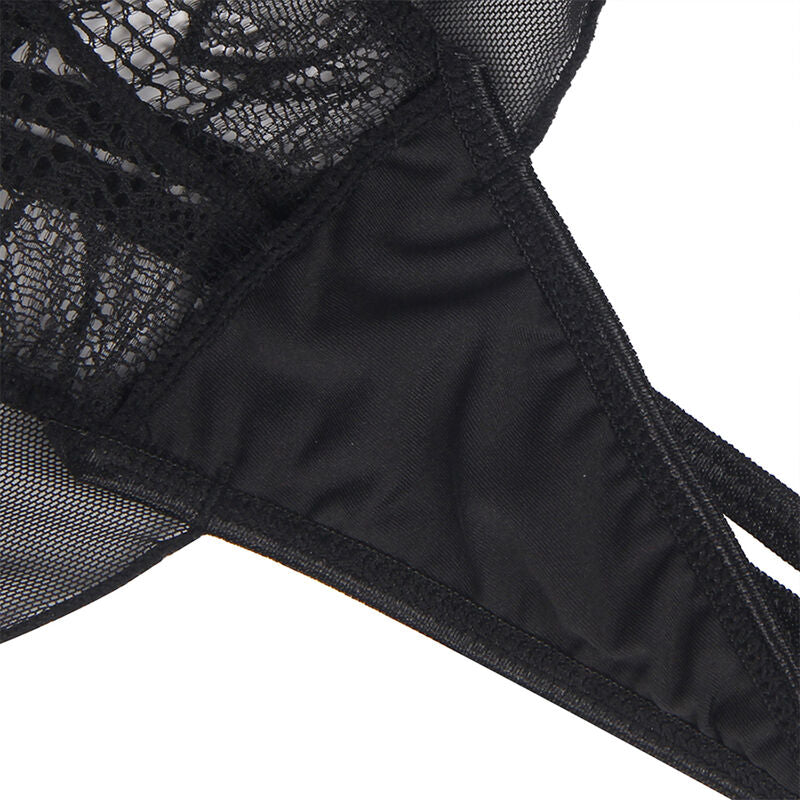 SUBBLIME - TEDDY HALTER COLLO SCHIENA NUDA PIZZO NERO L/XL - SUBBLIME BODIES | Lingerie Harness Boutique