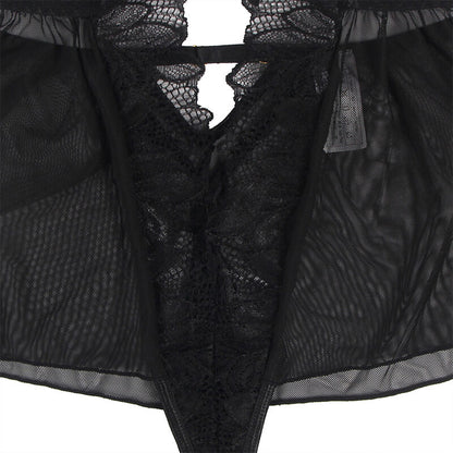 SUBBLIME - TEDDY HALTER COLLO SCHIENA NUDA PIZZO NERO L/XL - SUBBLIME BODIES | Lingerie Harness Boutique