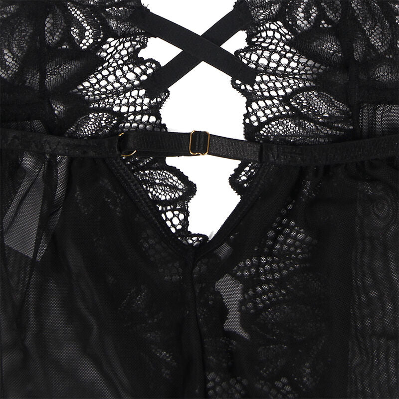 SUBBLIME - TEDDY HALTER COLLO SCHIENA NUDA PIZZO NERO L/XL - SUBBLIME BODIES | Lingerie Harness Boutique