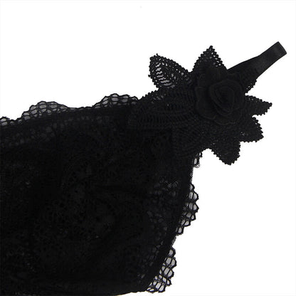 SUBBLIME - BABYDOLL TULLE CON DETTAGLI PIZZO E FIORI NERO L/XL - SUBBLIME BABYDOLLS | Lingerie Harness Boutique
