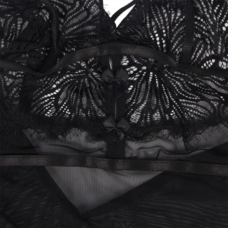 SUBBLIME - BABYDOLL CON SPALLINE REGOLABILI IN PIZZO NERO L/XL - SUBBLIME BABYDOLLS | Lingerie Harness Boutique
