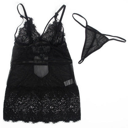 SUBBLIME - BABYDOLL CON SPALLINE REGOLABILI IN PIZZO NERO L/XL - SUBBLIME BABYDOLLS | Lingerie Harness Boutique