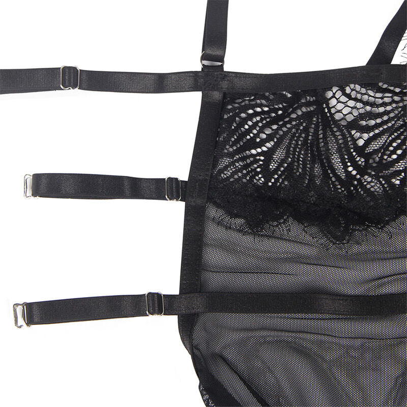 SUBBLIME - BABYDOLL CON SPALLINE REGOLABILI IN PIZZO NERO L/XL - SUBBLIME BABYDOLLS | Lingerie Harness Boutique