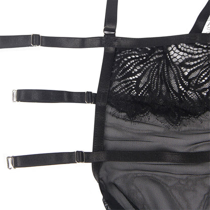 SUBBLIME - BABYDOLL CON SPALLINE REGOLABILI IN PIZZO NERO L/XL - SUBBLIME BABYDOLLS | Lingerie Harness Boutique