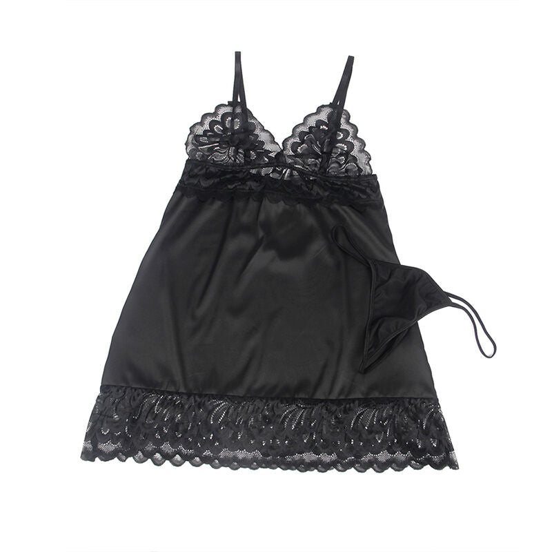 SUBBLIME - BABYDOLL CON PETTO STAMPA FLOREALE NERO L/XL - SUBBLIME BABYDOLLS | Lingerie Harness Boutique