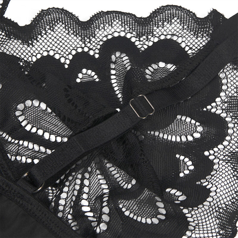SUBBLIME - BABYDOLL CON PETTO STAMPA FLOREALE NERO L/XL - SUBBLIME BABYDOLLS | Lingerie Harness Boutique