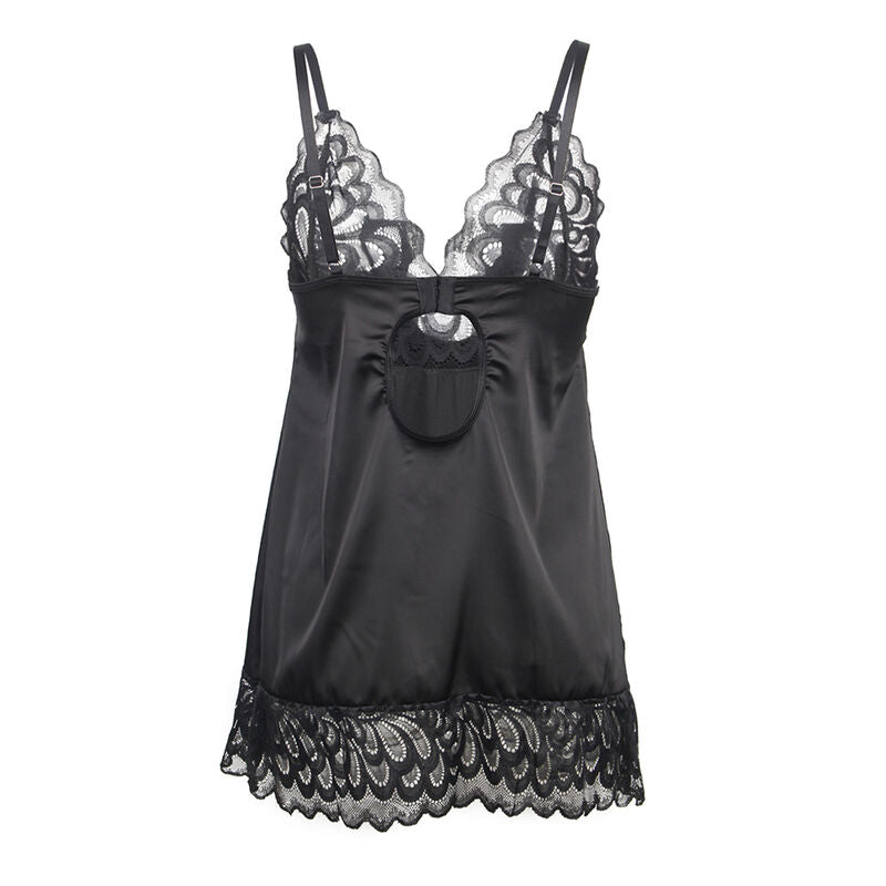 SUBBLIME - BABYDOLL CON PETTO STAMPA FLOREALE NERO L/XL - SUBBLIME BABYDOLLS | Lingerie Harness Boutique