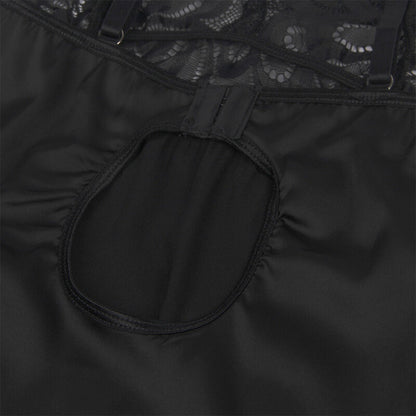 SUBBLIME - BABYDOLL CON PETTO STAMPA FLOREALE NERO L/XL - SUBBLIME BABYDOLLS | Lingerie Harness Boutique