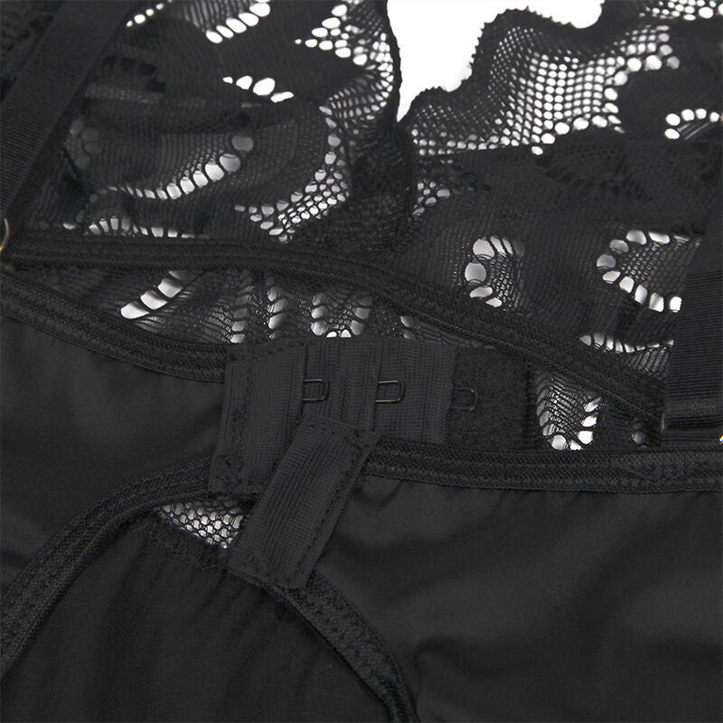 SUBBLIME - BABYDOLL CON PETTO STAMPA FLOREALE NERO L/XL - SUBBLIME BABYDOLLS | Lingerie Harness Boutique