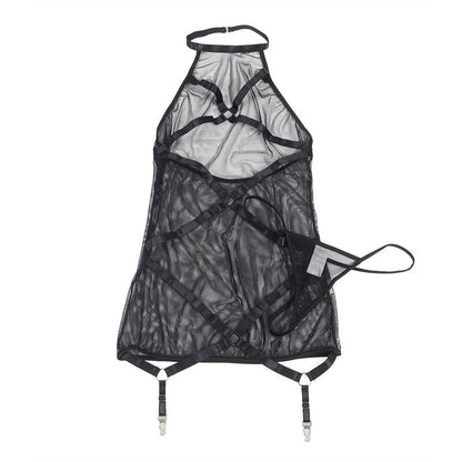 SUBLLIME - ABITO TRASPARENTE CON SCOLLO ALLACQUA NERO L/XL - SUBBLIME DRESSES | Lingerie Harness Boutique