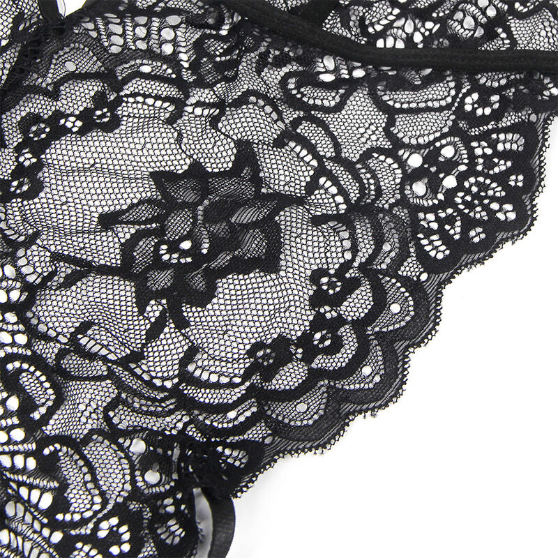 SUBBLIME - COSTUME POLIZIA CORPO IN PIZZO NERO L/XL - SUBBLIME COSTUMES | Lingerie Harness Boutique