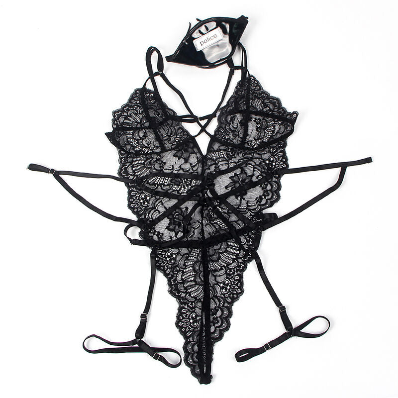 SUBBLIME - COSTUME POLIZIA CORPO IN PIZZO NERO L/XL - SUBBLIME COSTUMES | Lingerie Harness Boutique