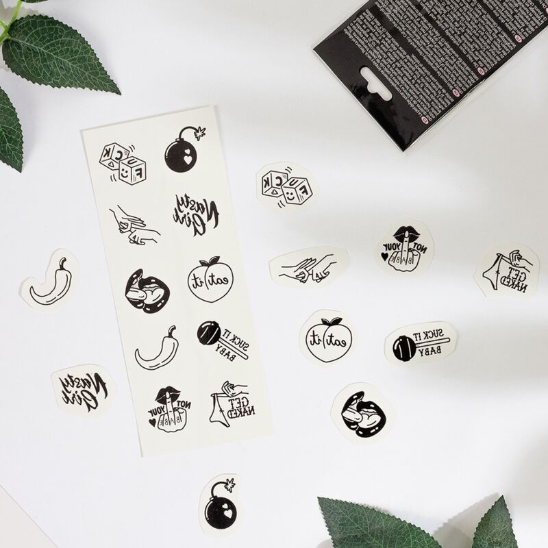 SECRET PLAY - SET DI 10 TATUAGGI TEMPORANEI DELLA COLLEZIONE SPICY - SECRETPLAY | Lingerie Harness Boutique