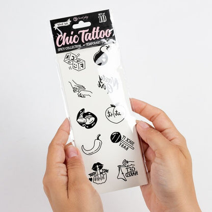 SECRET PLAY - SET OF 10 TEMPORARY TATTOOS FROM THE SPICY COLLECTION