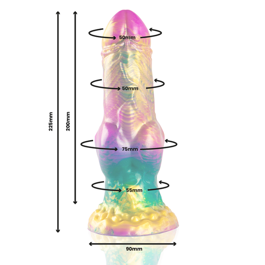 EPIC - DILDO IRIS CON TESTICOLI ARCOBALENO DI PIACERE - EPIC | Lingerie Harness Boutique