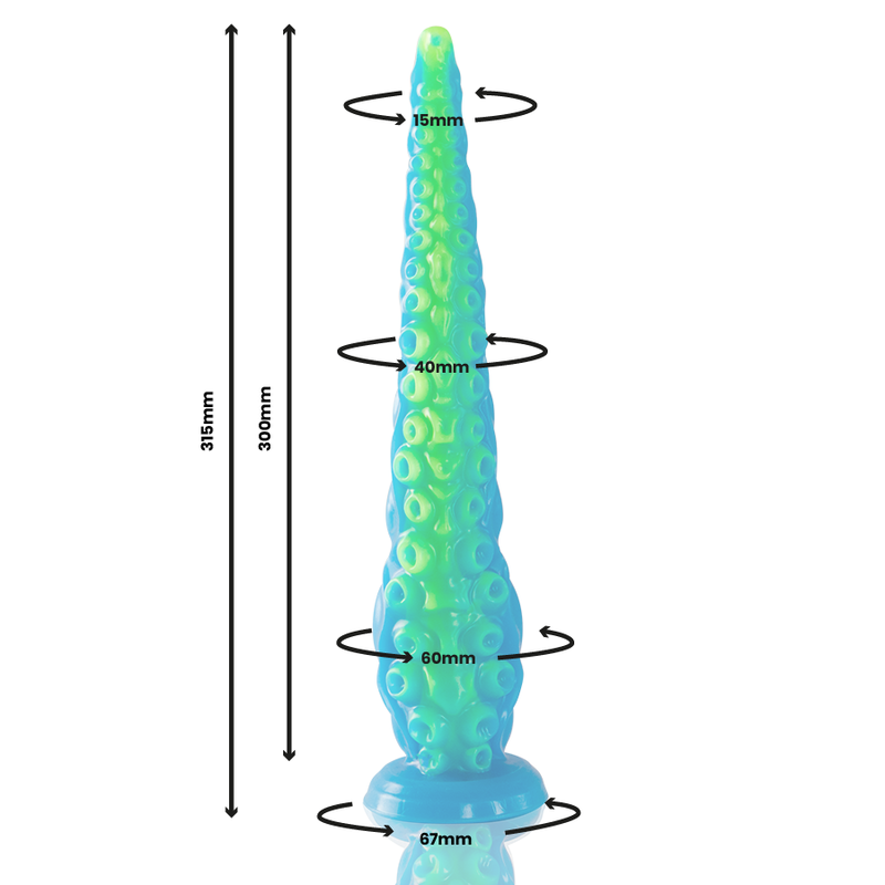 EPIC - DILDO FLUORESCENTE CON TENTACOLI SOTTILI DI SCYLLA DIMENSIONI GRANDI - EPIC | Lingerie Harness Boutique