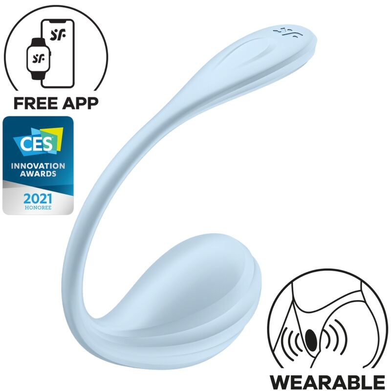 SATISFYER - STIMOLATORE PUNTO G PETALE LISCIO SKY BLUE APP GRATUITA - SATISFYER PARTNER | Lingerie Harness Boutique
