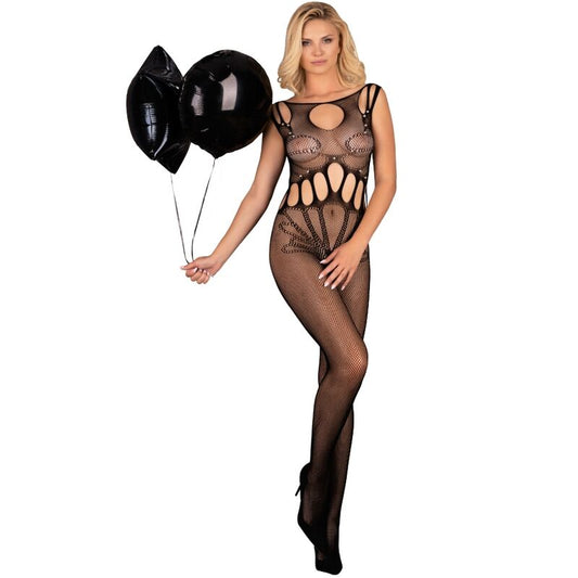 LIVCO CORSETTI FASHION - AMAHIL BODYSTOCKING CROTCHLESS NERO TAGLIA UNICA - LIVCO CORSETTI BODYSTOCKINGS | Lingerie Harness Boutique
