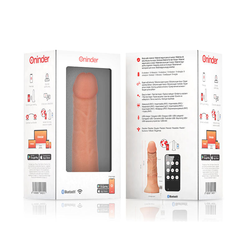 ONINDER - DILDO VIBRATORE GRANDE BOGOTÁ 9 VELOCITÀ NATURALE 22 CM -O- 4.5 CM - APP GRATUITA - ONINDER | Lingerie Harness Boutique