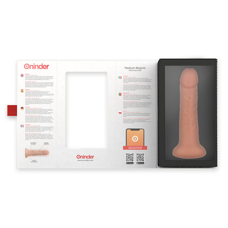 ONINDER - DILDO VIBRATOR MEDIUM BOGOTÁ 9 SPEED NATURAL 20 CM -O- 4.2 CM - FREE APP