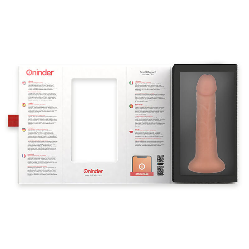 ONINDER - SMALL DILDO VIBRATOR BOGOTÁ 9 SPEED NATURAL 17.5 CM -OR- 4 CM - FREE APP