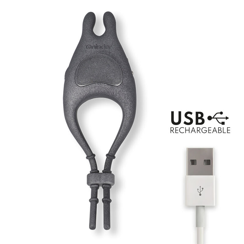 ONINDER - ANELLO VIBRATORE REGOLABILE RICARICABILE PAMPA CON STIMOLATORE CLITORIDE 10 VELOCITÀ - APP GRATUITA - ONINDER | Lingerie Harness Boutique