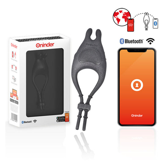ONINDER - ANELLO VIBRATORE REGOLABILE RICARICABILE PAMPA CON STIMOLATORE CLITORIDE 10 VELOCITÀ - APP GRATUITA - ONINDER | Lingerie Harness Boutique