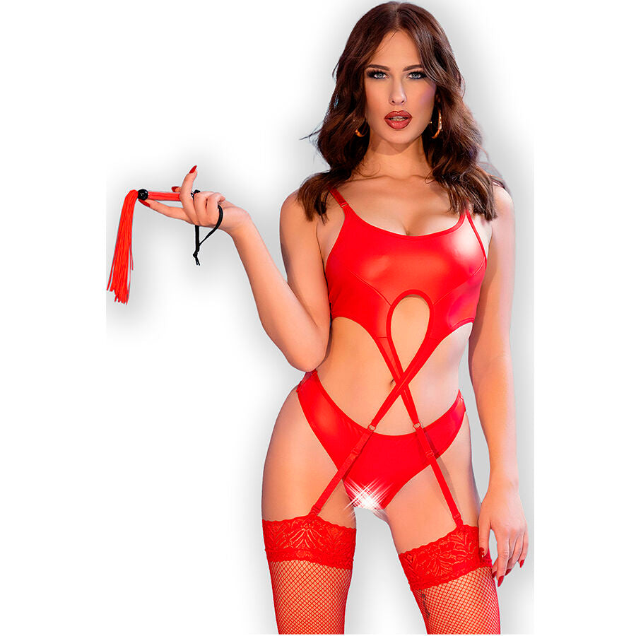 CHILIROSE - CR 4625 SET QUATTRO PEZZI SENZA CAVALLETTO ROSSO S - CHILIROSE SETS | Lingerie Harness Boutique
