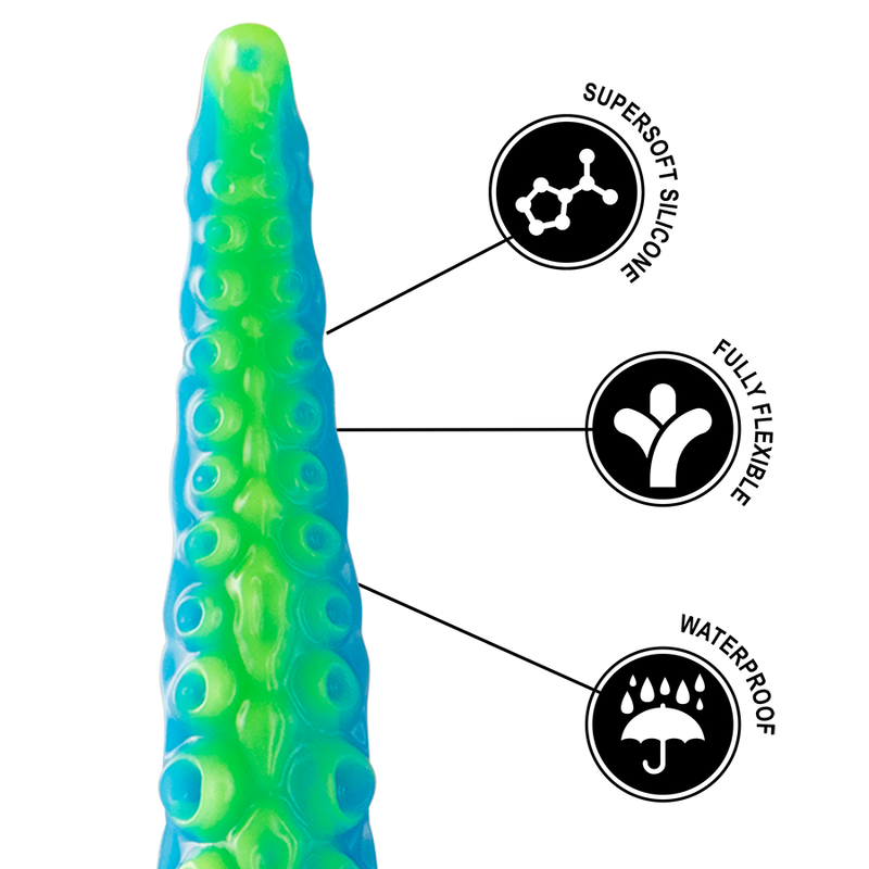 EPIC - FLUORESCENT DILDO WITH THIN SCYLLA TENTACLES SMALL SIZE