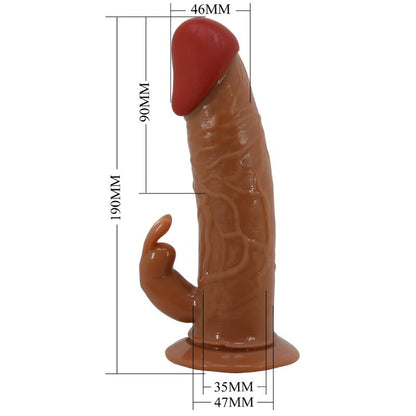 PRETTY LOVE - MARION HARNESS UNIVERSAL SLIP WITH VIBRATING DILDO 19 CM BROWN